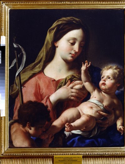 La Virgen y el Niño (Virgen y el Niño). Pintura de Francesco Trevisani (1656-1746). Óleo sobre lienzo, 76,5 x 69,5 cm. Arte italiano, estilo barroco. Galería de Arte Regional, Tambov (Rusia). de Francesco Trevisani