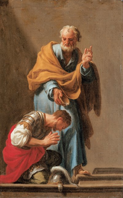 San Pedro bautizando al centurión Cornelio de Francesco Trevisani