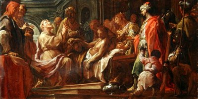 Estudio para San Mateo resucitando al hijo del rey de Etiopía (óleo sobre lienzo) de Francesco Trevisani