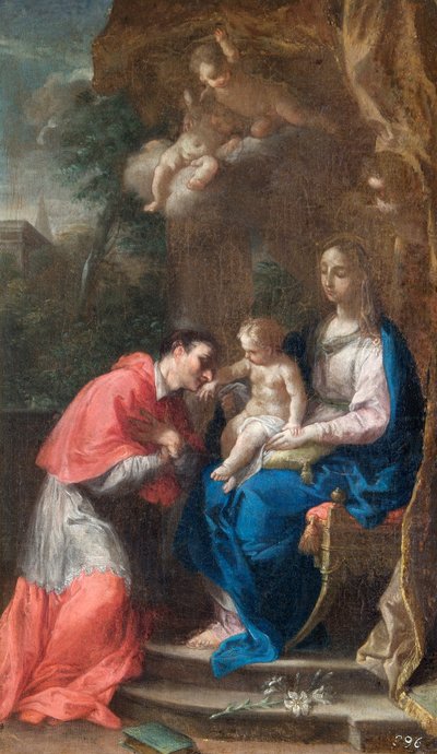 La Virgen y el Niño con San Carlos Borromeo, siglo XVII o XVIII de Francesco Trevisani