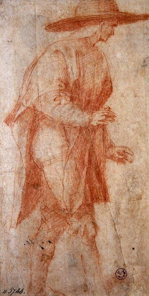 Campesino con sombrero de Francesco Ubertini Il Bacchiacca