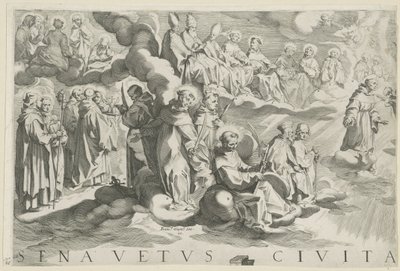 Mapa de Siena (sección superior izquierda)
Senavetus civitas virginis (título en el objeto) de Francesco Vanni