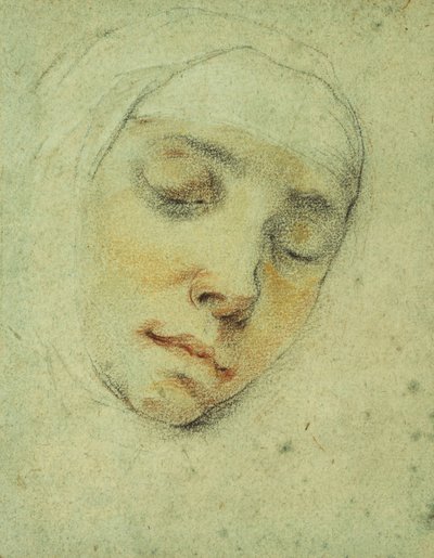 Retrato de Pasitea Crogi, sus Ojos Cerrados en Éxtasis de Francesco Vanni