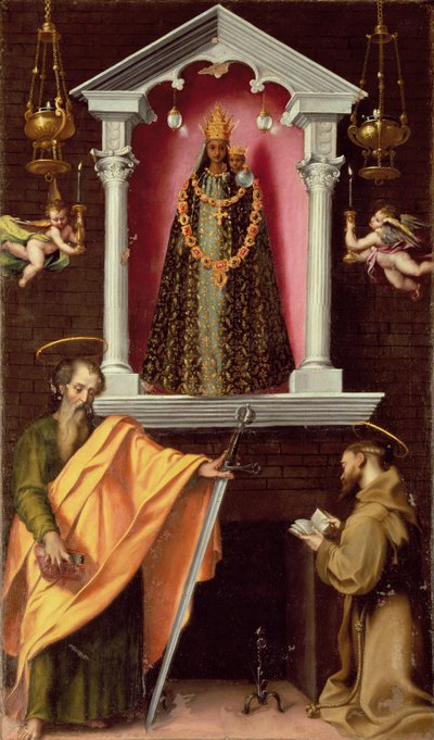 La Madonna de Loreto con San Pablo y San Francisco de Francesco Vanni