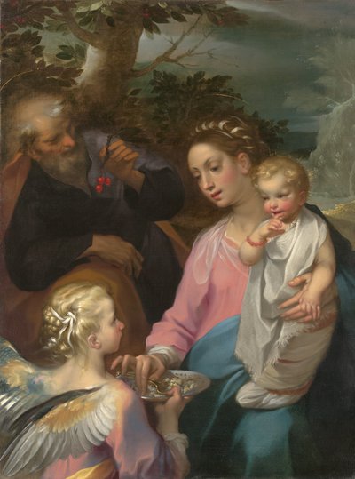 El descanso en la huida a Egipto, c.1569 (óleo sobre lienzo) de Francesco Vanni