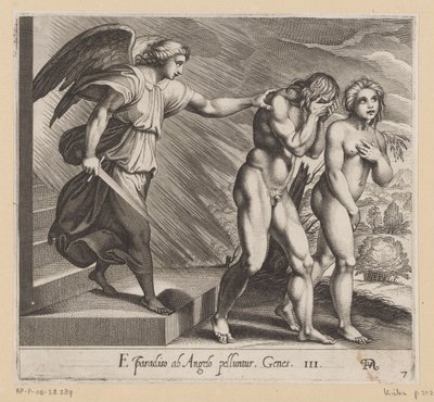 Expulsión del Paraíso de Francesco Villamena