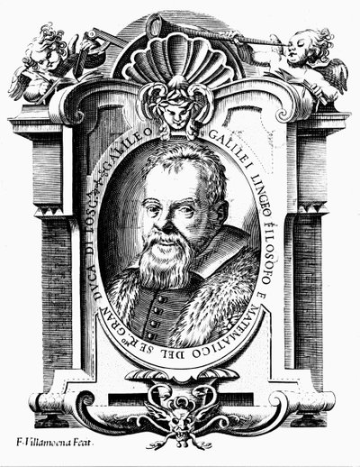 Galileo Galilei, astrónomo y matemático italiano, principios del siglo XVII de Francesco Villamena