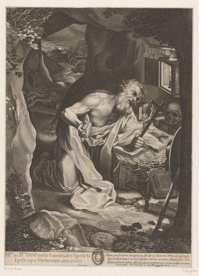 San Jerónimo en el desierto de Francesco Villamena