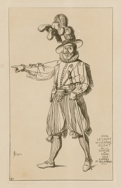 Jean le Grott de Lucerna, guardia del Papa, 1613 de Francesco Villamena