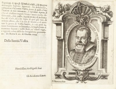 Retrato de Galileo Galilei, 1623 de Francesco Villamena