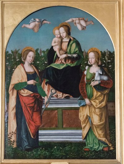 Virgen con el Niño, Santa Águeda y Santa Inés de Francesco Zaganelli di Bosio
