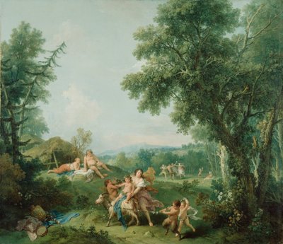Paisaje con la educación de Baco de Francesco Zuccarelli