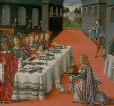 Banquete de Herodes. Episodio de la predela del Tabernáculo del Santísimo Sacramento de Francesco and Raffaello 1477 c.1520 Botticini