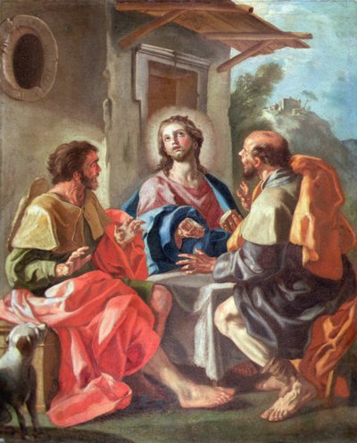 La Cena de Emaús (óleo sobre lienzo) de Francesco de (attr. to) Mura