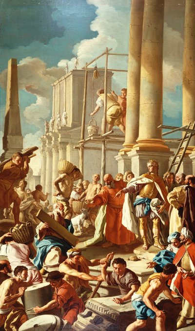 Roberto de Anjou construyendo la Iglesia de Santa Clara, Nápoles de Francesco de Mura