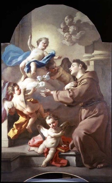 San Antonio de Padua (uno de un par, panel) de Francesco de Mura