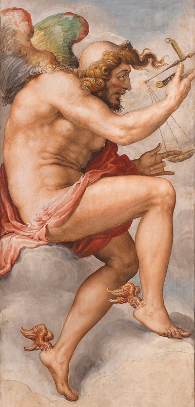 KAIROS (tiempo de ocasión oportuna) - Tiempo de decisión (Kairos) fresco de Francescoi de Rossi (1510-1563) alrededor de 1544 Palazzo Vecchio, Florencia de Francesco de Rossi Salviati