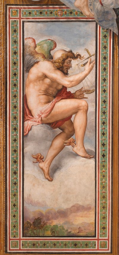 KAIROS (tiempo de ocasión oportuna) - Tiempo de decisión (Kairos) fresco de Francesco de Rossi (1510-1563) alrededor de 1544 Palazzo Vecchio, Florencia de Francesco de Rossi Salviati