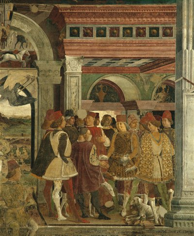 Alegoría de abril: Concursos de caza, Borso d