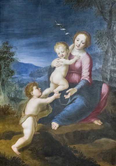 La Virgen con Jesús y Juan Bautista de Francesco di Cristofano Franciabigio