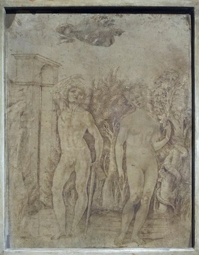 Adán y Eva, c.1470 (pluma y tinta sobre pergamino) de Francesco di Giorgio Martini