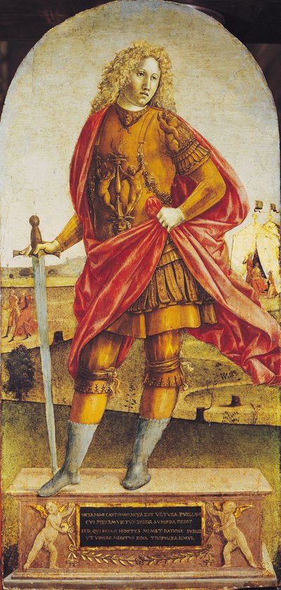 Publio Escipión Africano (c.235-183 a.C.) (óleo sobre tabla) de Francesco di Giorgio Martini