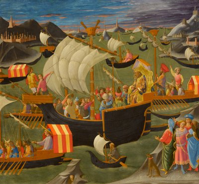 El rey Melchor navegando hacia Tierra Santa de Francesco di Stefano Pesellino