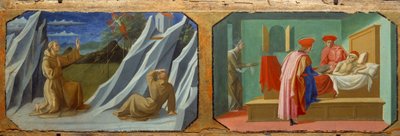 San Francisco de Asís recibiendo estigmas, San Cosme y San Damián cuidando a un enfermo de Francesco di Stefano Pesellino