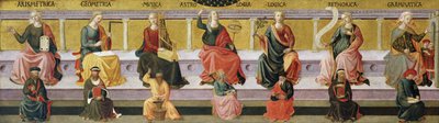 ""las siete artes liberales"" (Aritmética, geometría, música, astrología, lógica, retórica y gramática) Pintura de Francesco di Stefano Pesellino (1422-1457) hacia 1450 Museo de Arte de Birmingham, Birmingham, Alabama, Estados Unidos ©DeAgostini/Leemage de Francesco di Stefano Pesellino