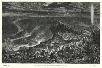 El paso de los israelitas por el Mar Rojo (grabado) de Francis (after) Danby