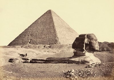 Gran Pirámide de Giza y Esfinge, Egipto. Siglo XIX. de Francis (after) Frith
