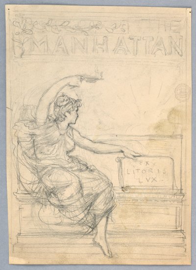 Diseño para la portada de la revista Manhattan Illustrated Monthly de Francis Augustus Lathrop