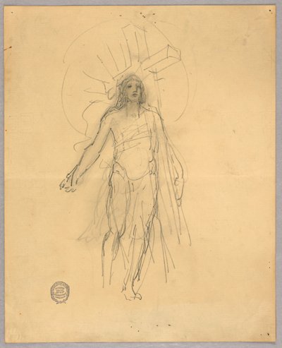 Boceto para la figura central en la Ascensión de Francis Augustus Lathrop