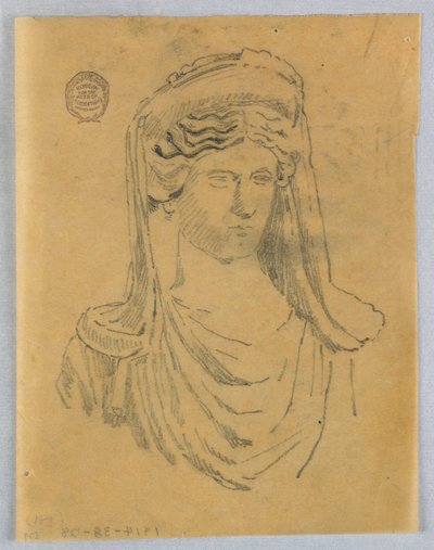Boceto de busto de una mujer de Francis Augustus Lathrop