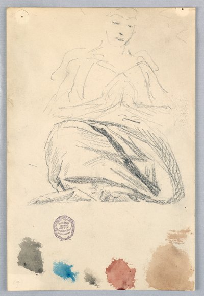 Boceto de Drapería para Figura Sentada de Francis Augustus Lathrop