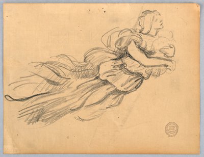 Boceto de figura con drapeado de Francis Augustus Lathrop