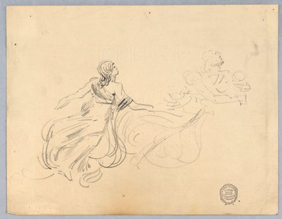 Boceto de Dos Figuras Femeninas de Francis Augustus Lathrop