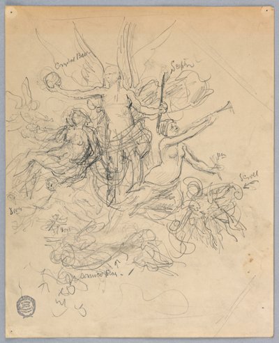 Boceto de Figura Alada, Posiblemente Fortuna de Francis Augustus Lathrop