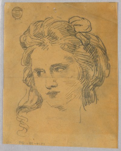 Boceto de cabeza de mujer de Francis Augustus Lathrop