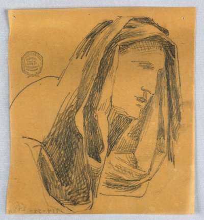 Boceto de cabeza de mujer de Francis Augustus Lathrop