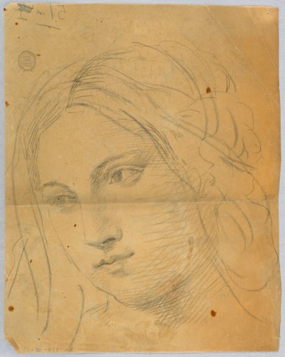 Boceto de cabeza de mujer de Francis Augustus Lathrop