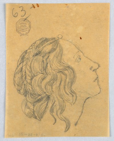 Boceto de cabeza de mujer en perfil de Francis Augustus Lathrop