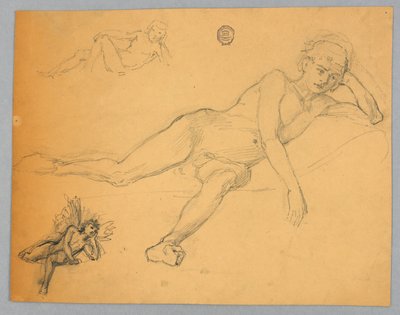 Boceto de un Desnudo Masculino de Francis Augustus Lathrop