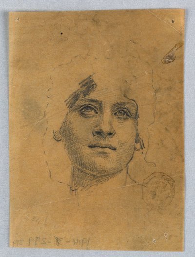 Boceto de la cara de una mujer de Francis Augustus Lathrop