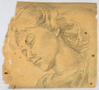 Boceto de la cabeza de una mujer de Francis Augustus Lathrop