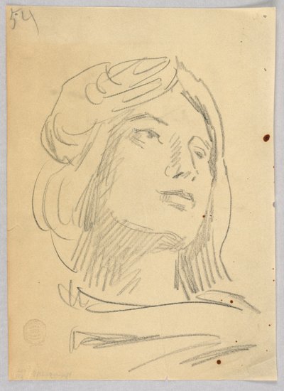 Boceto de la cabeza de una mujer de Francis Augustus Lathrop