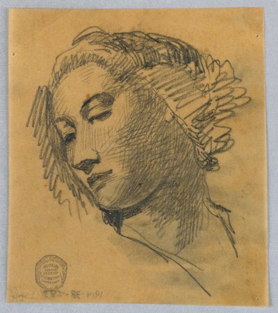 Boceto de la cabeza de una mujer de Francis Augustus Lathrop