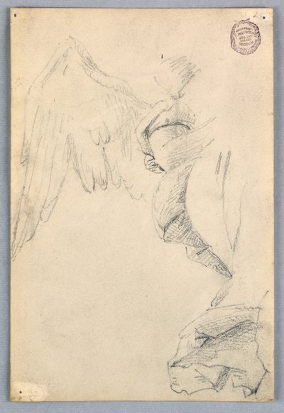 Boceto con Alas y Drapería de Francis Augustus Lathrop