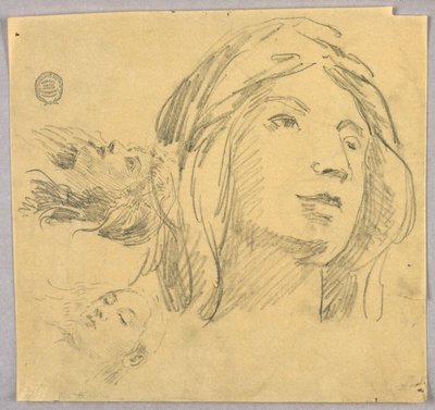 Bocetos de tres cabezas de Francis Augustus Lathrop