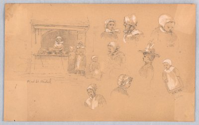 Bocetos de Habitantes del Pueblo en Mont St. Michel y Vitré de Francis Augustus Lathrop